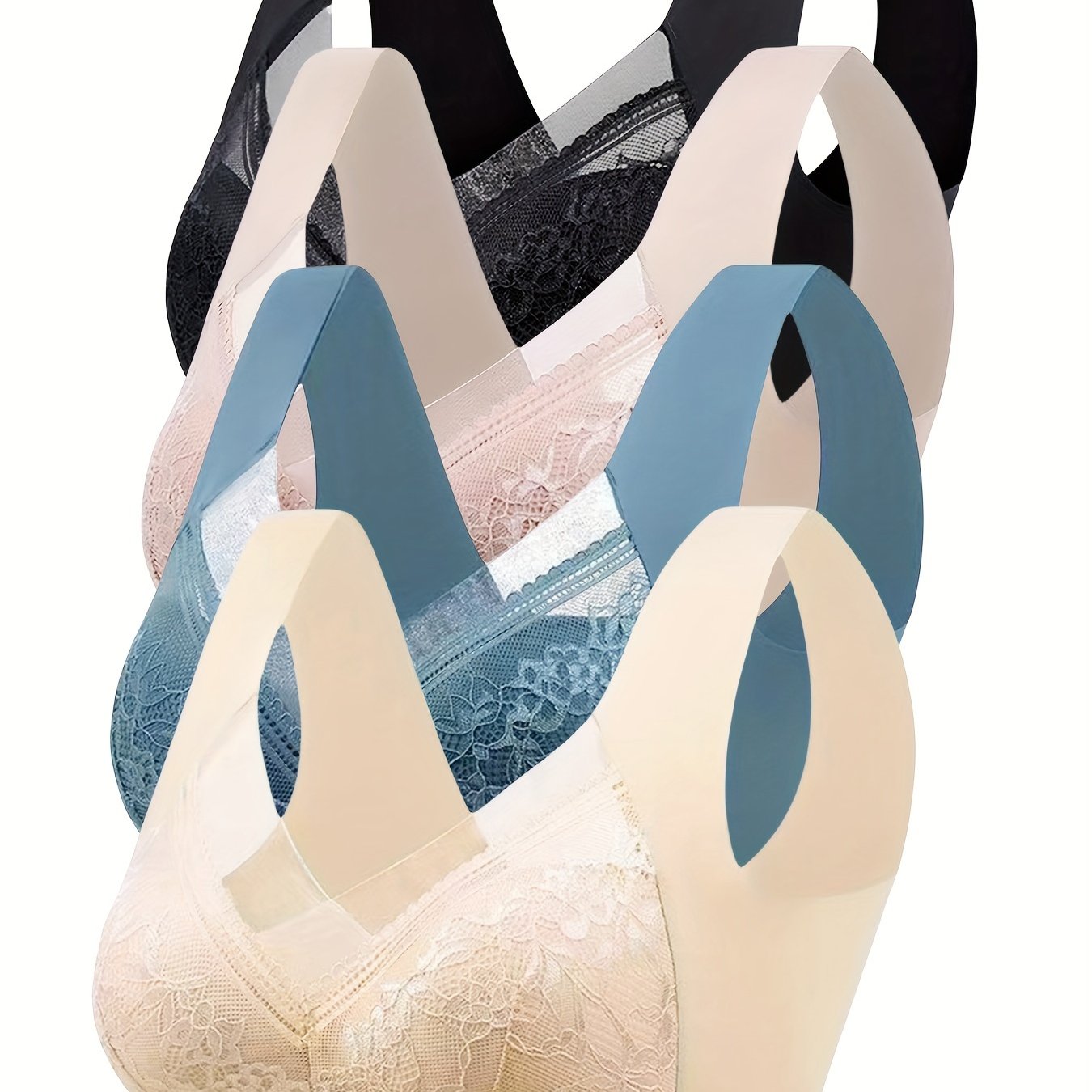 Women's Floral Lace Bralette Bra Seamless Full Coverage Breathable Lingerie