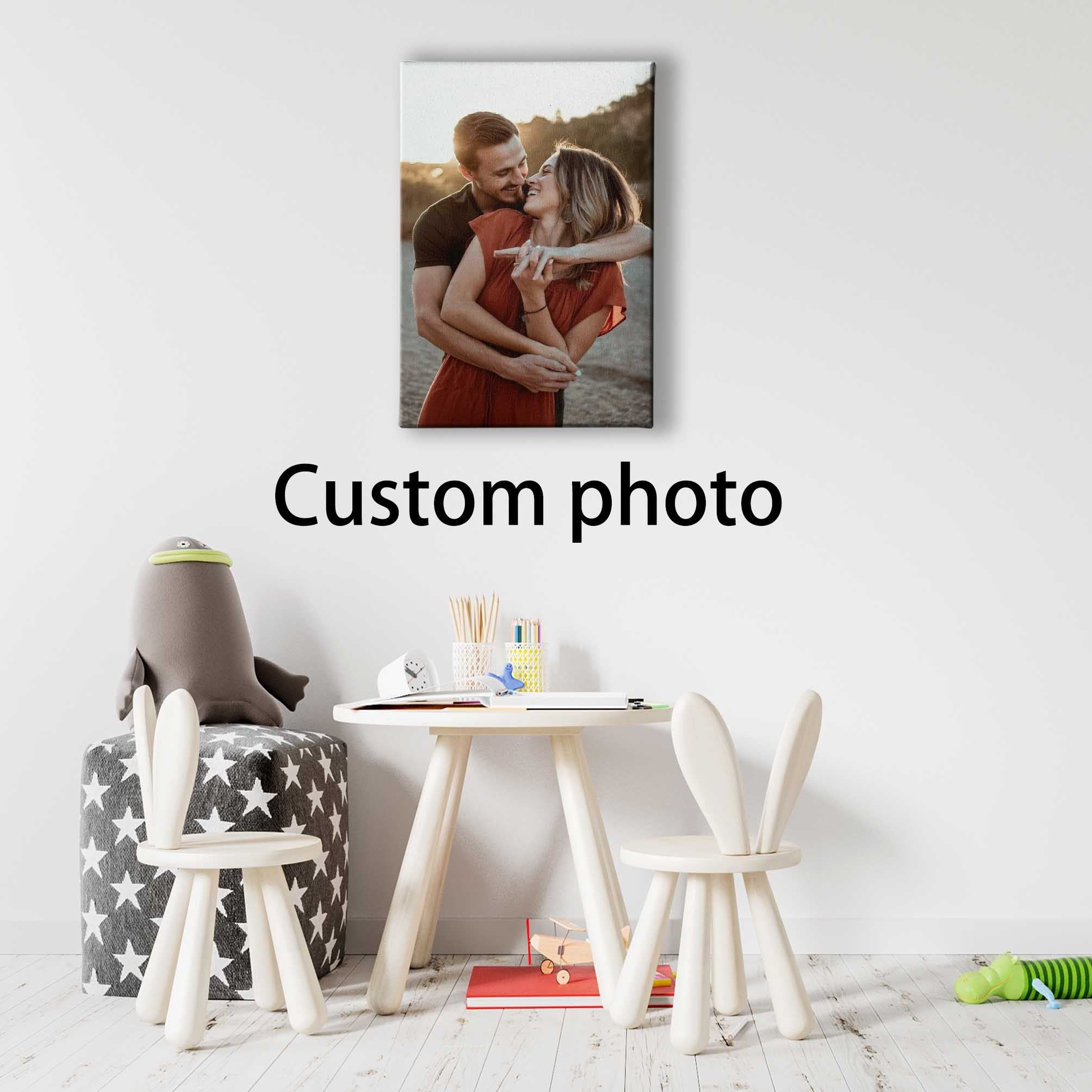 Personalized Couple Photo Canvas Wall Art, Framed, Custom Keepsake Gift