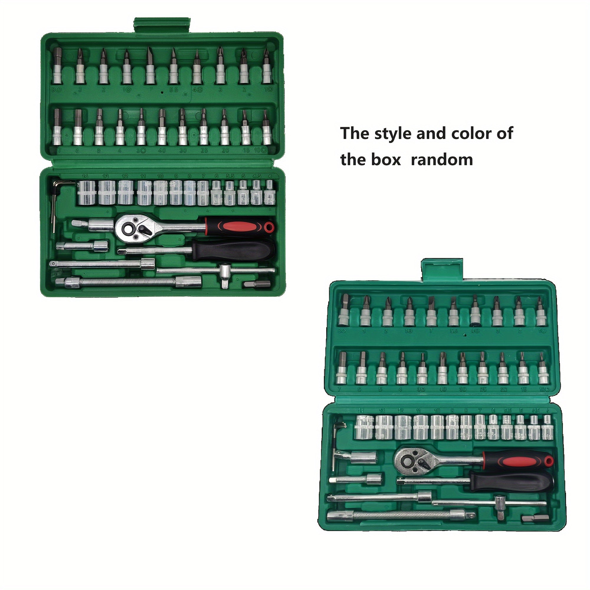 Universal Car and Bicycle Repair Tool Set 46/216 Pieces with Sockets and Drive