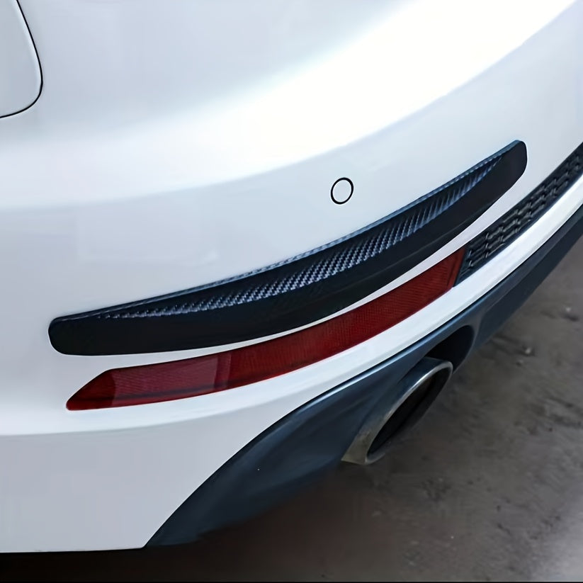 2 piezas de protectores de borde de puerta de goma con estilo fibra de carbono, protectores de labios, pegatinas