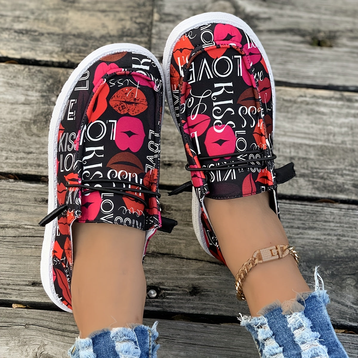 Women's Casual Flat Bottom Sports Shoes Black Comfortable Sneakers