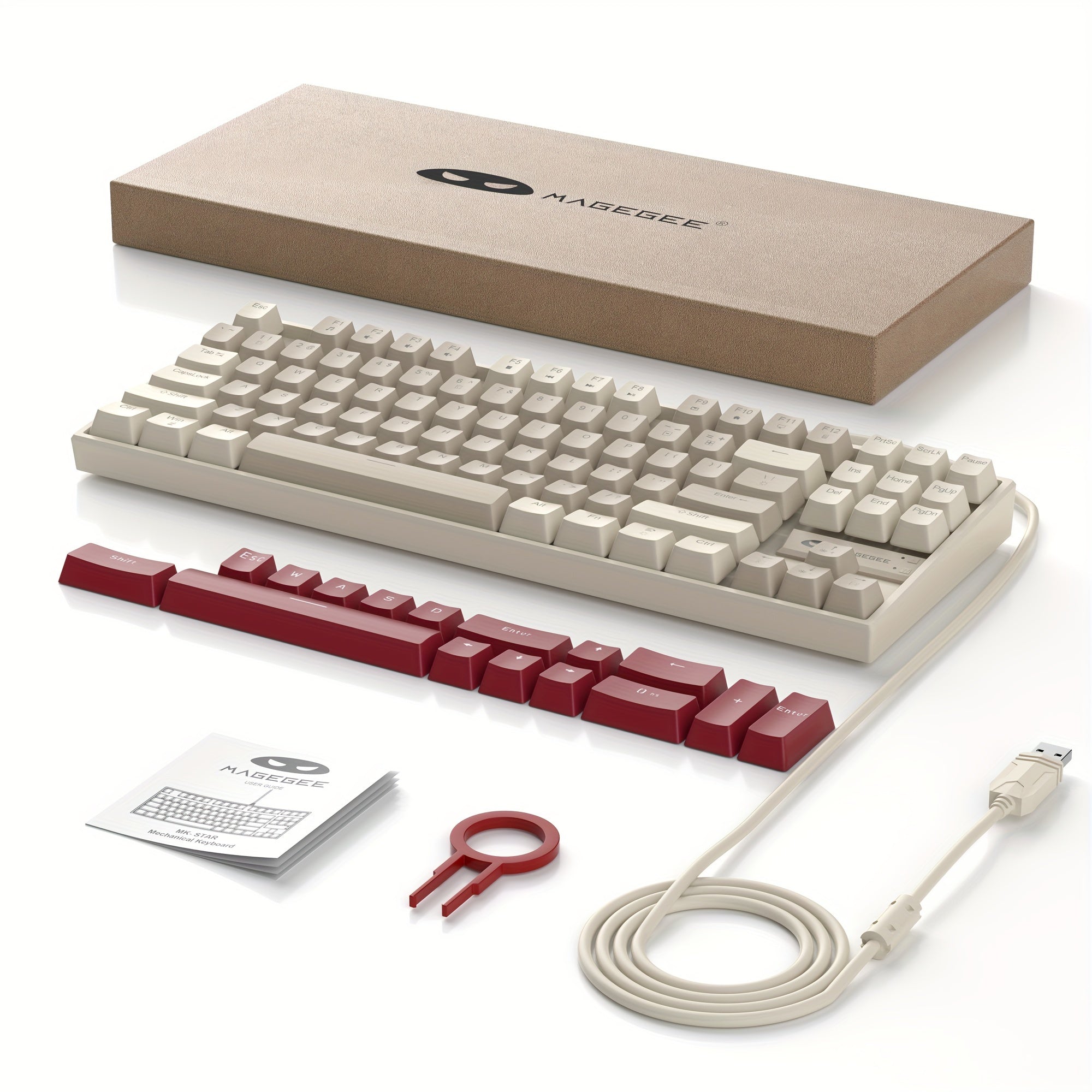 87-Key Mechanical Gaming Keyboard Backlit Wired Ergonomic Black and Blue