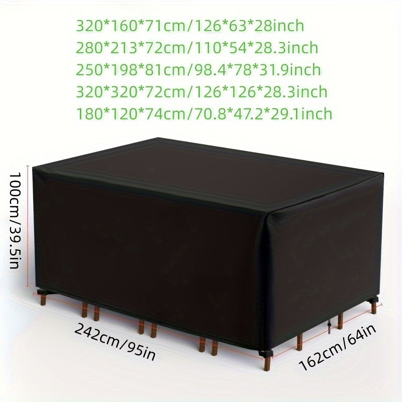 Outdoor Patio Furniture Cover Black 110x84x28 Inches Waterproof Deck Lawn Backyard