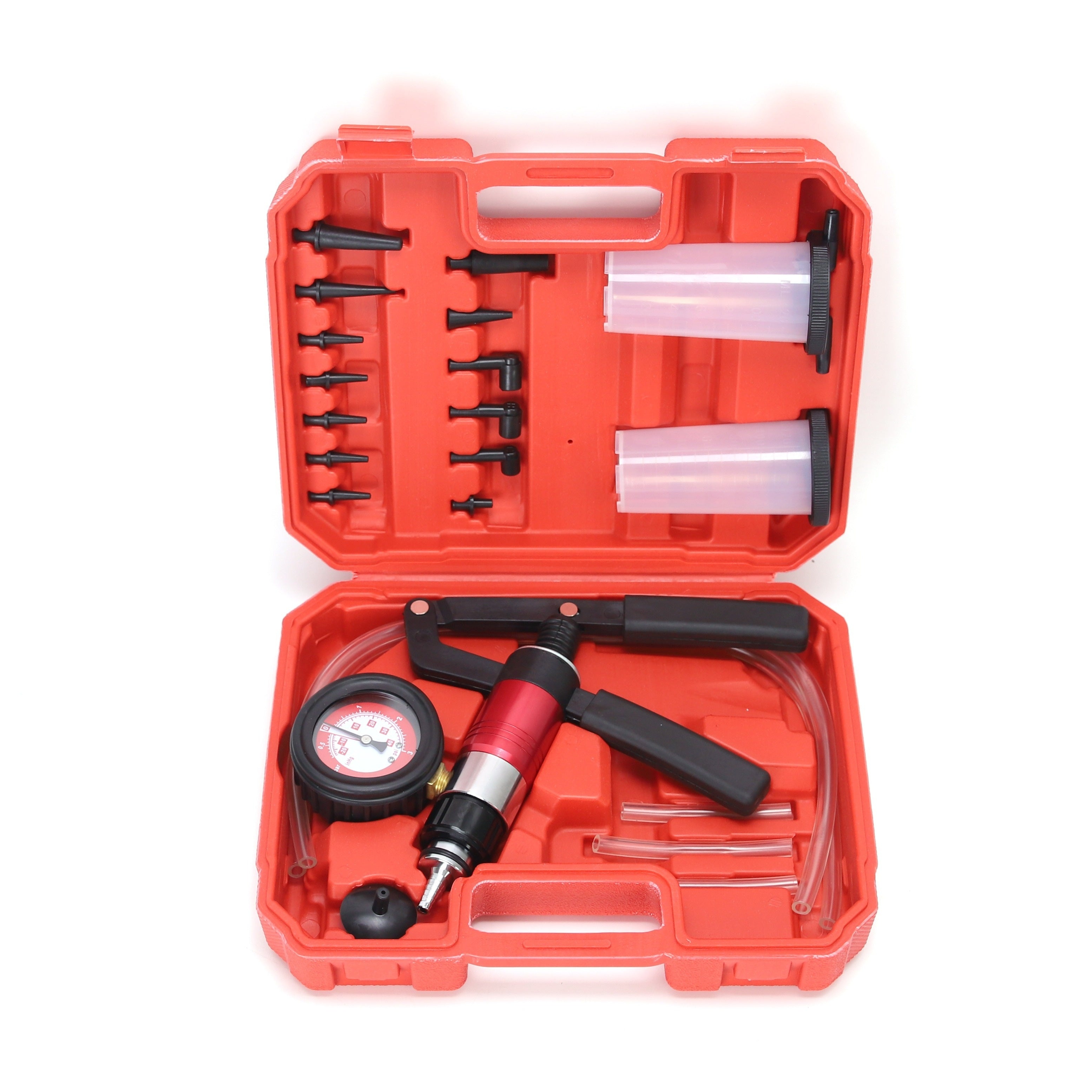 22 dona Qoʻlda vakuum pompasi bilan tormoz suyuqligini almashtirish uchun asboblar toʻplami, suyuqlikni chiqarish quroli bilan