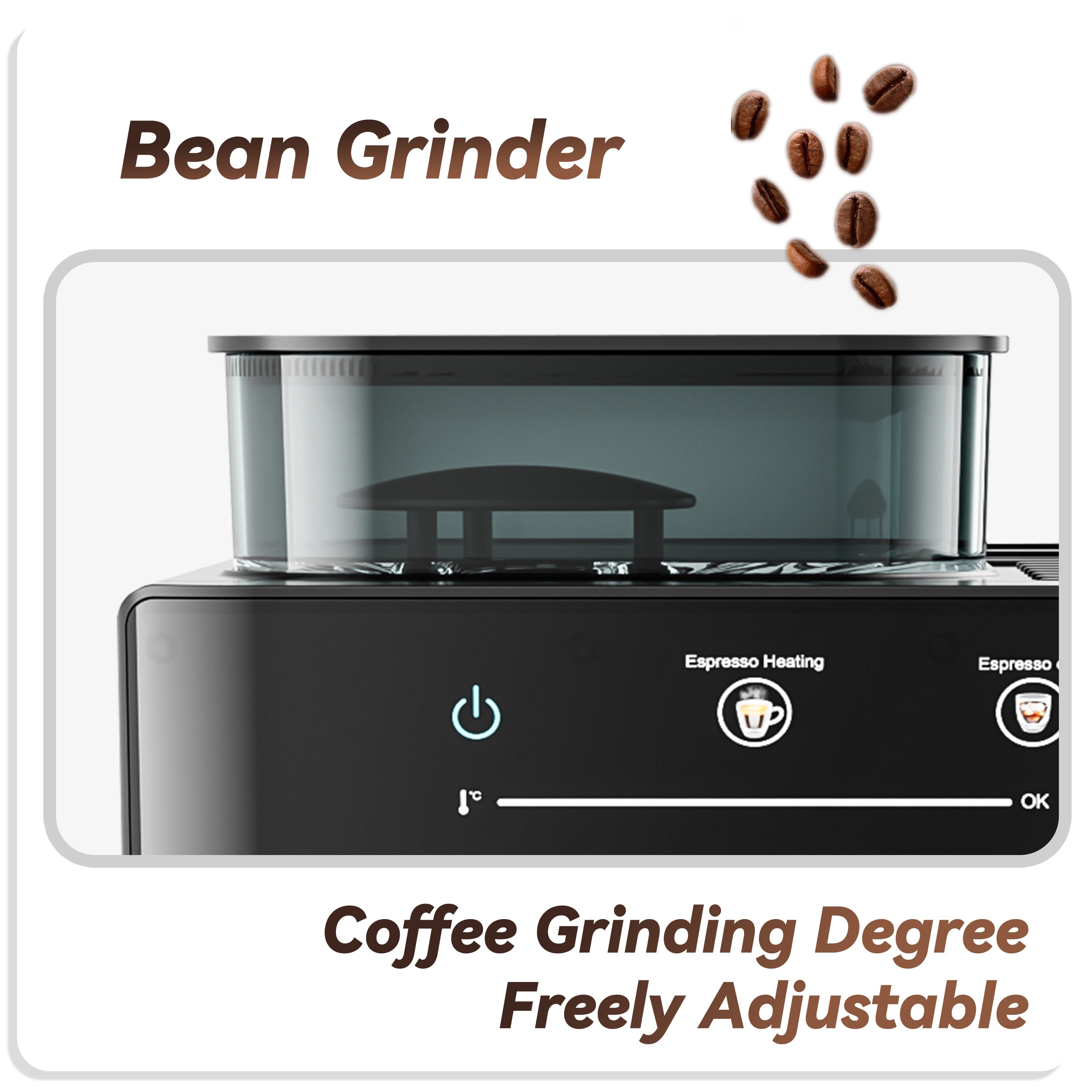 Touch Screen Espresso Machine with Milk Frother and Cold Brew Capability