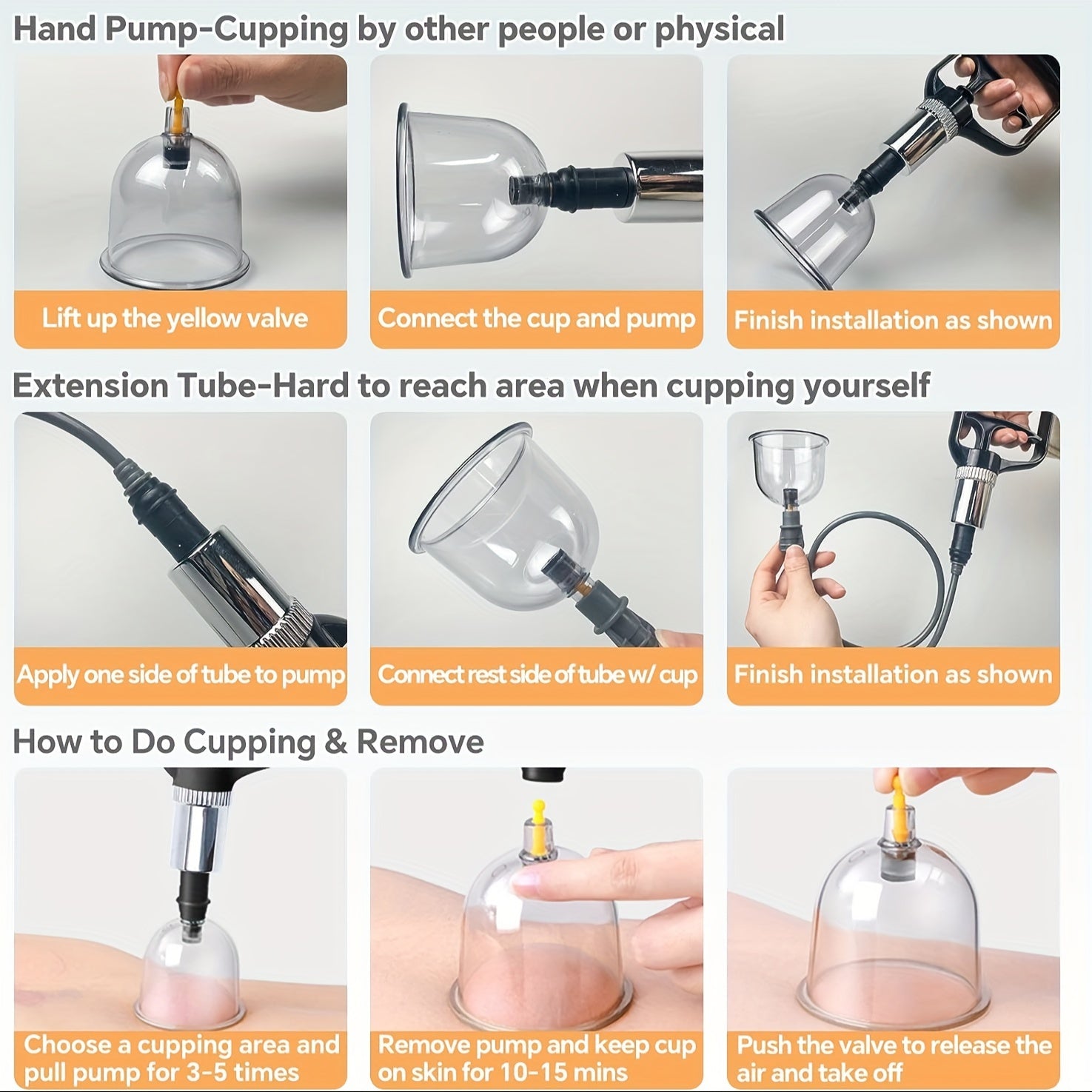 12/24pcs Cupping Set with Pump for Cellulite Massage and Acupoint Therapy