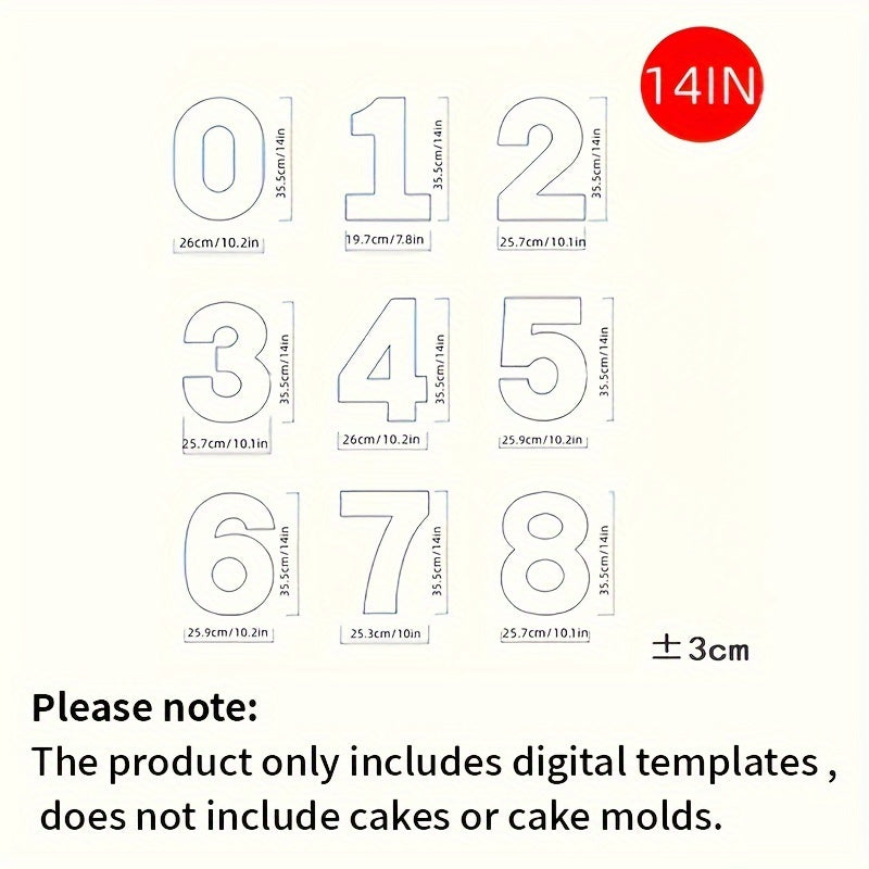 Number Cake Molds Set 9 Pieces, Food-Grade, for Baking and Decorating