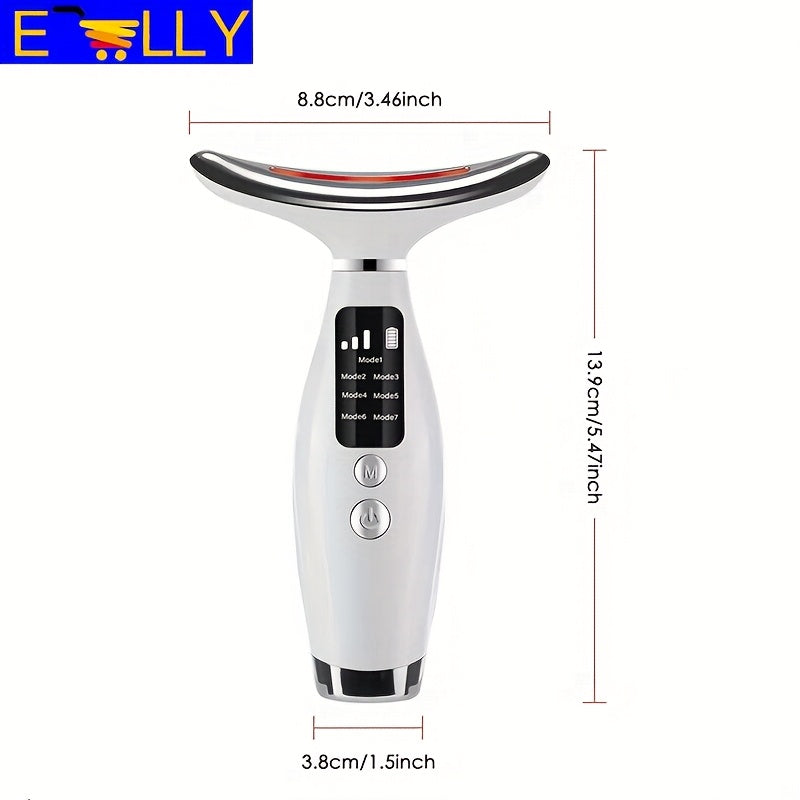 7-Color LED yuz va bo‘yinning massaj qiluvchi, ayollar uchun quvvatlanadigan USB bilan ishlaydigan teri parvarishi asbobi