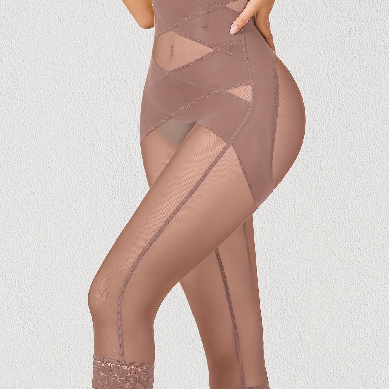 Women's High Waist Shaping Shorts Tummy Control Butt Lift Solid Color Knit Fabric