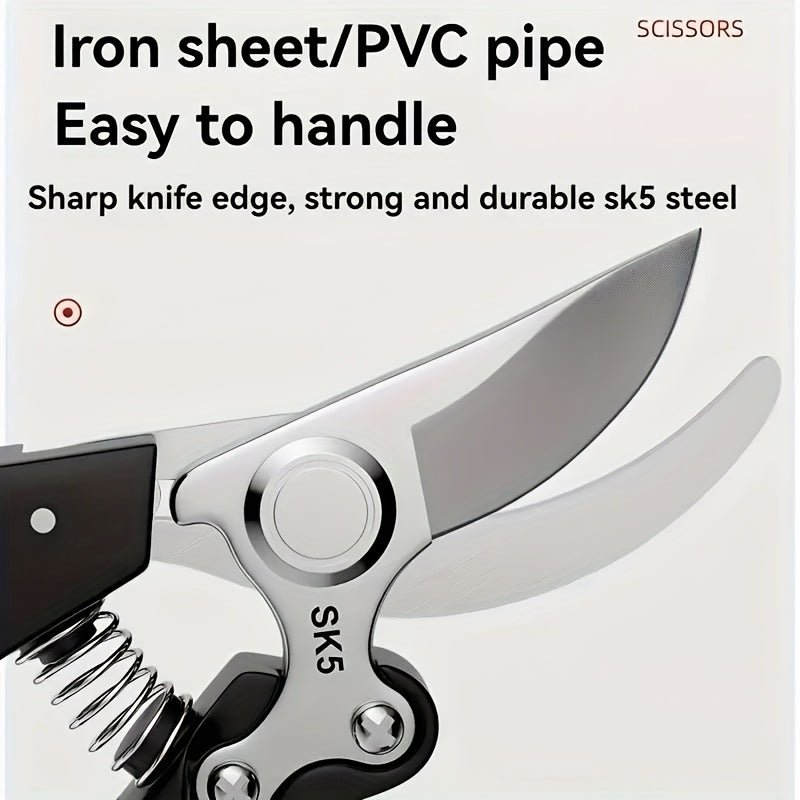 Japanese Garden Pruning Shears, Carbon Steel Blades, Bypass, Vintage Style