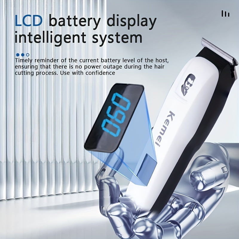 Cortapelos inalámbrico, recortadora eléctrica para hombres, pantalla LCD, recargable por USB, batería de litio
