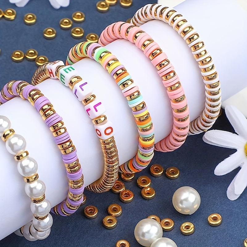 500 Pieces 6mm Gold Flat Round Spacer Beads for Jewelry Making Bracelets Necklaces Earrings