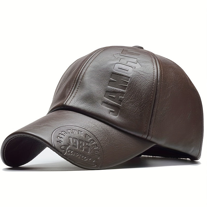 Men's PU Leather Baseball Cap Adjustable Breathable All-Season Gift