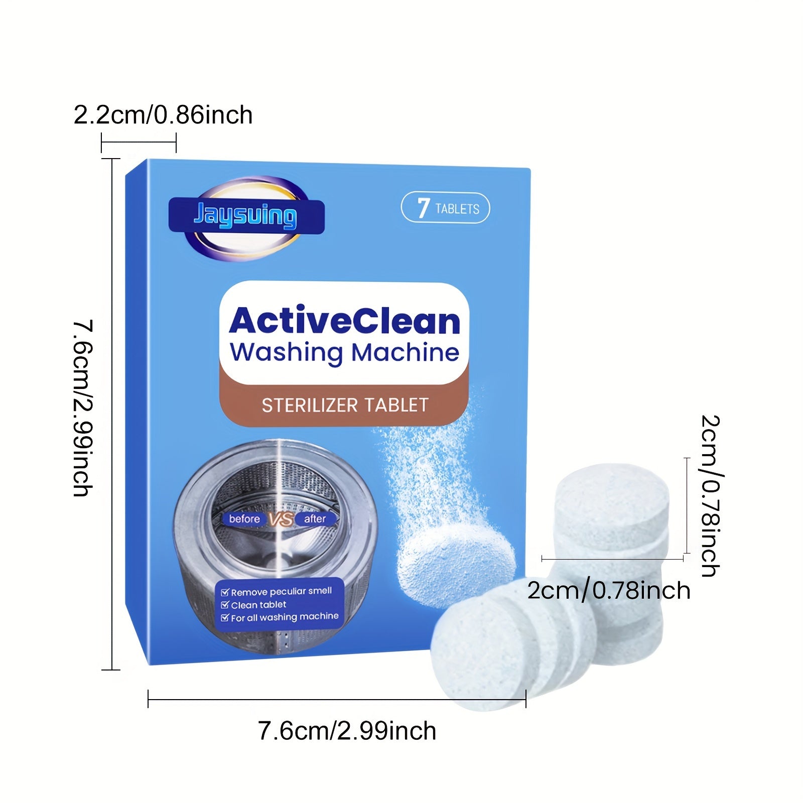 Washing Machine Cleaner Descaler Tablets for Front and Top Load Washers Deep Drum and Seal Cleaning