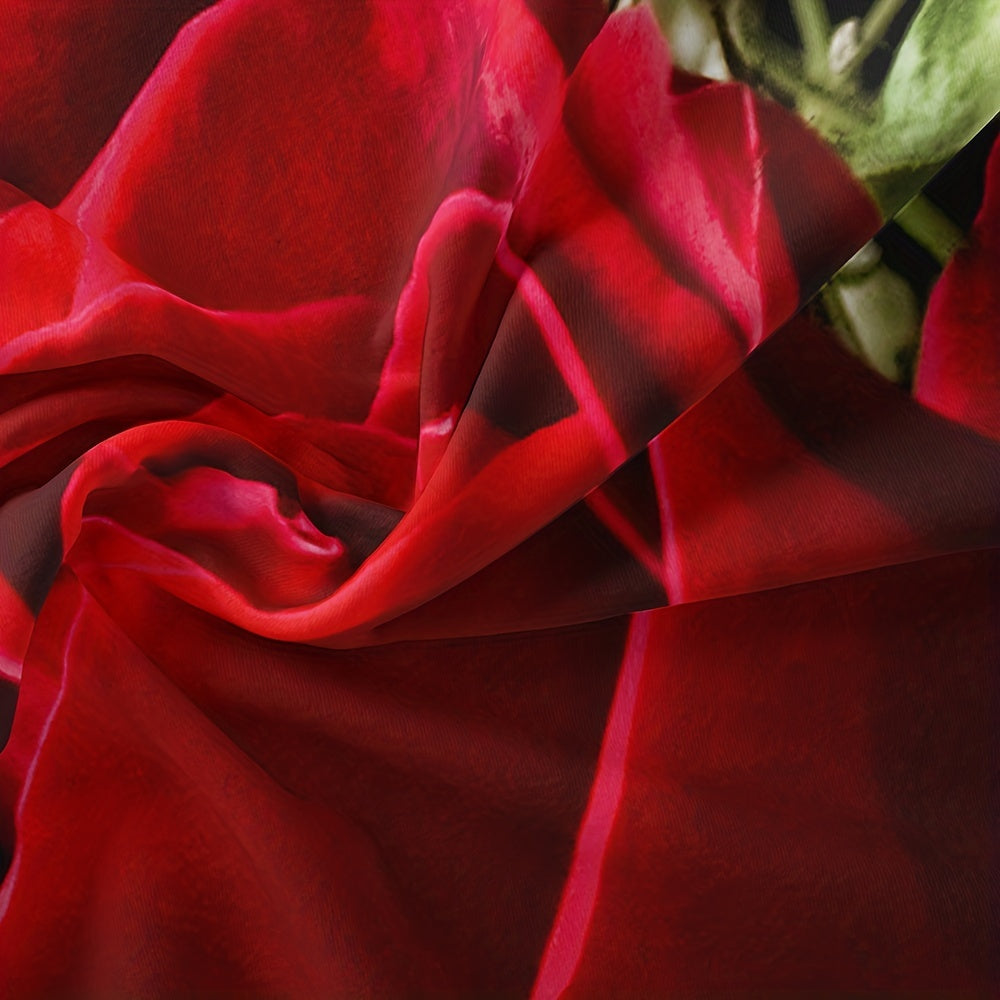 Imitation Rose Print Duvet Cover Set with Pillowcases for Bedroom or Guest Room