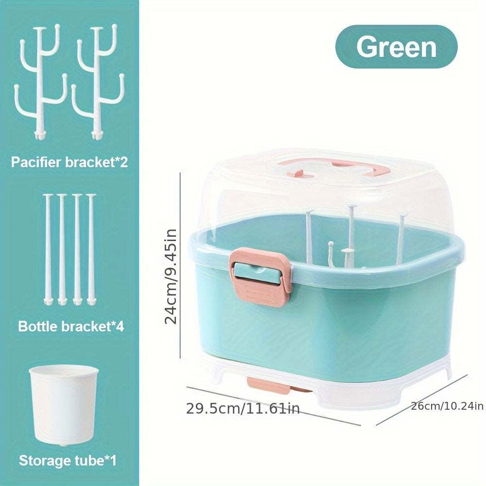 Baby Bottle Organizer with Drying Rack and Powder Container for Mess-Free Feeding