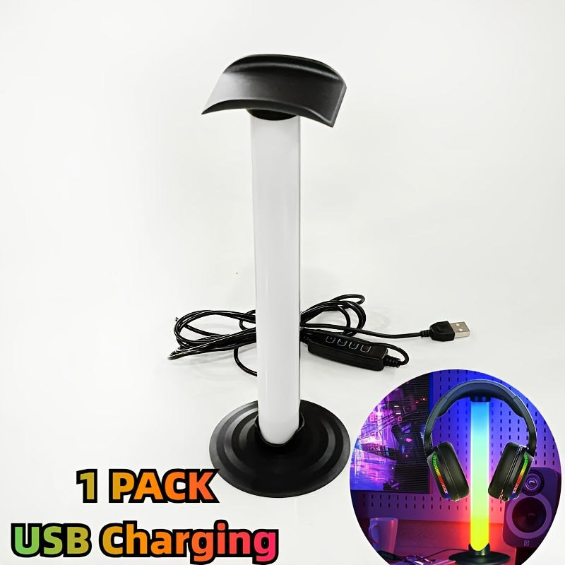 LED Headphone Stand Light with 7 Color Modes USB Charging Indoor Tabletop Gaming Accessory