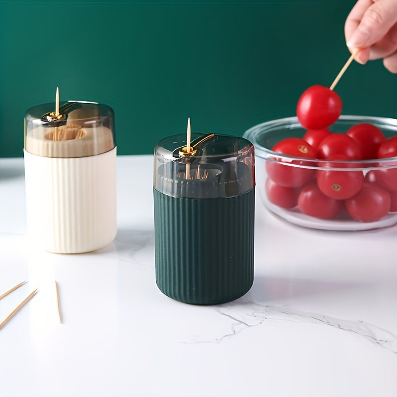 Toothpick and Dental Floss Dispenser with Automatic Release Press Type for Home Use