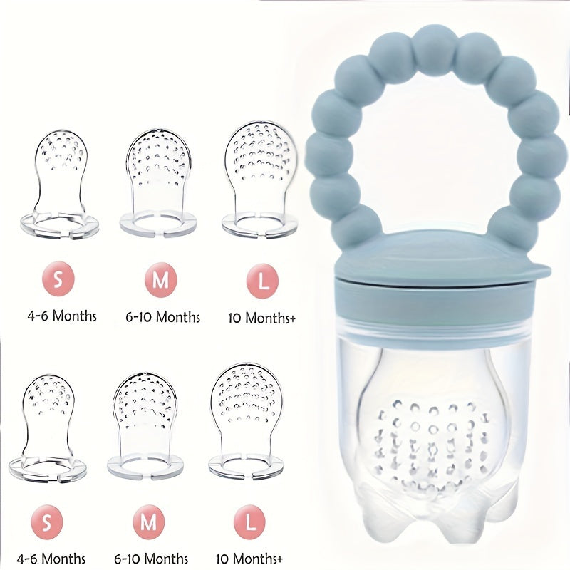 7-Piece Silicone Baby Food Feeder Set for 4-10 Months with Teething Nibblers