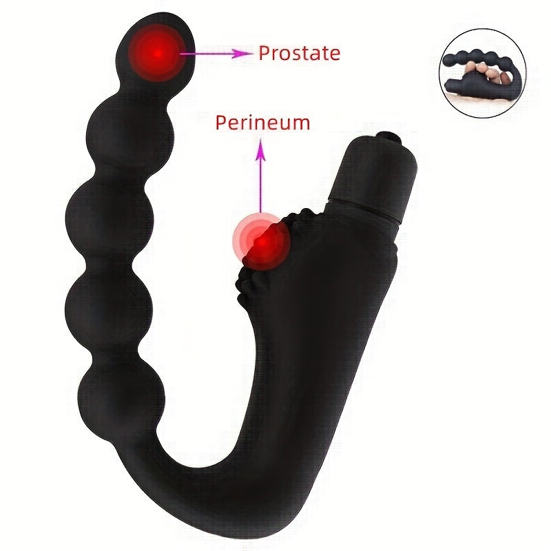 Men Silikon Beads Anal Prostata Massager Vibrator Butt Plug bilan 10 ta rejim