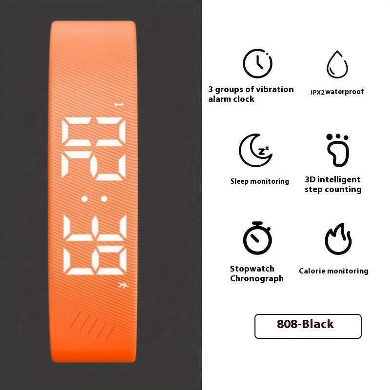 Tashqi elektron soat, silikon tasma, USB zaryadlash, signal, vaqt o'lchagich, vibratsiya, kaloriya monitoringi - zamonaviy, qulay, talabalar va o'qituvchilar uchun ideal, mukammal sovg'a.