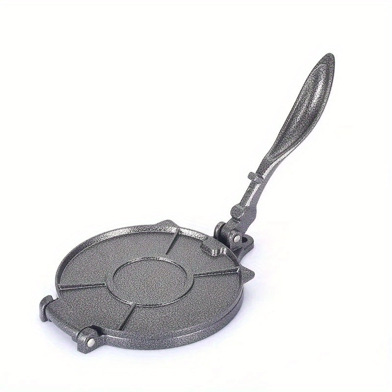 Happiness Pre-Seasoned Cast Iron Tortilla Press, zanglamaydigan po'latdan yasalgan ikki tomonlama pishirish yuzasi va oson saqlash uchun buklanuvchi tutqich bilan; Uy va ochiq havoda foydalanish uchun ideal