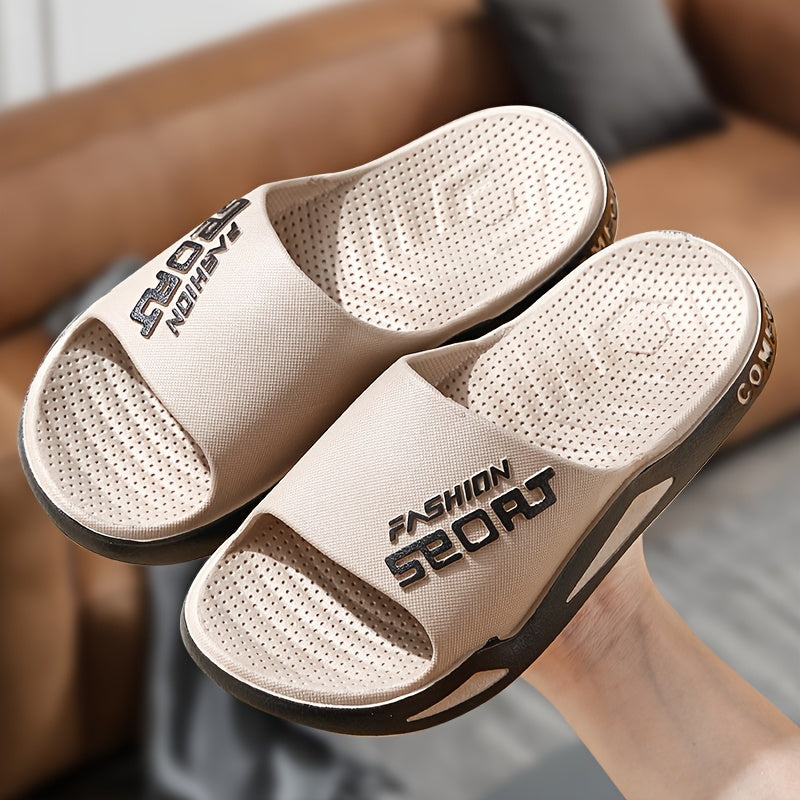 Men's Non-Slip PVC Beach Sandals with Textured Sole for Indoor Outdoor Use