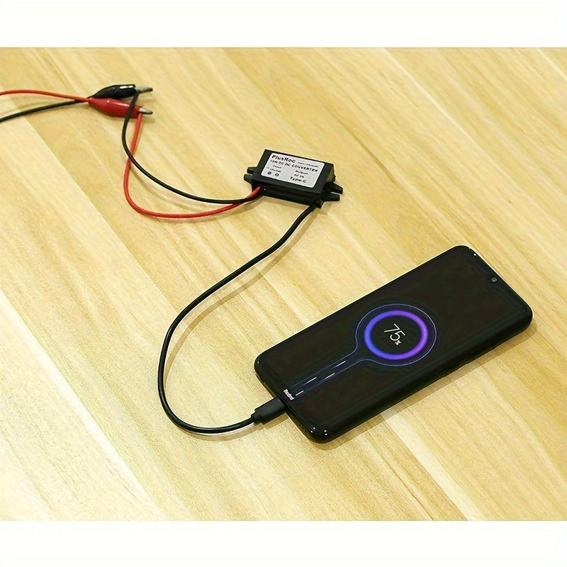 Adaptador de corriente USB Type-C de 12V/24V a 5V para Raspberry Pi, teléfonos móviles y coches