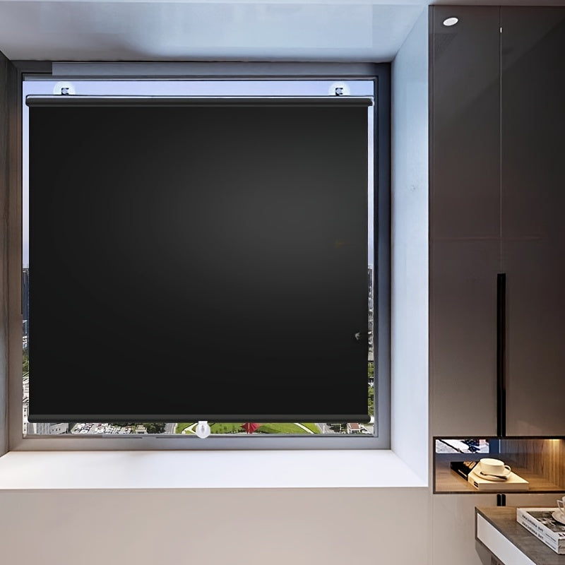 Persianas enrollables de instalación sin taladro, cortinas retráctiles para bloquear la luz y UV, para oficina, cocina, balcón