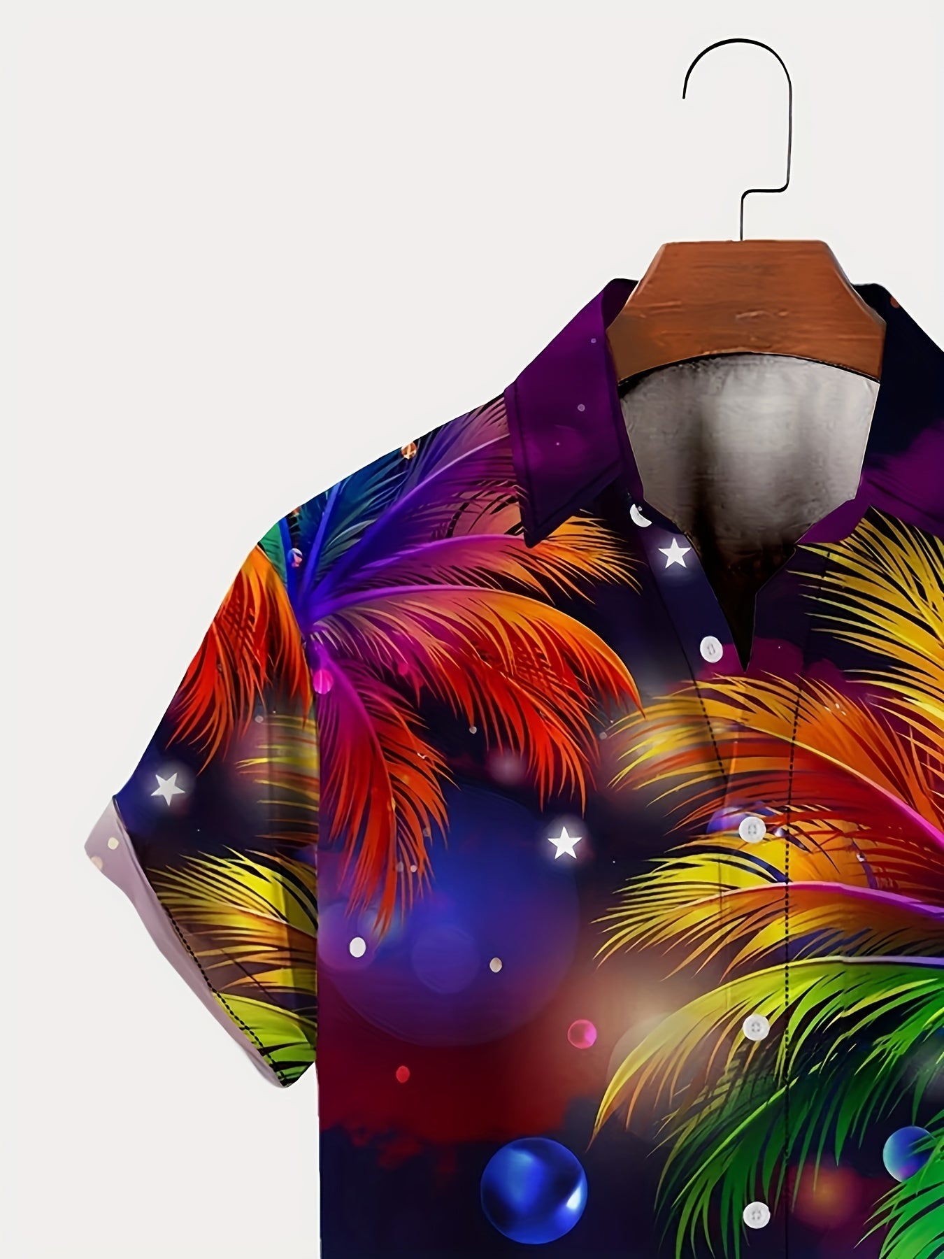 Men's Plus Size Coastal Graphic Print Casual Shirt for Summer