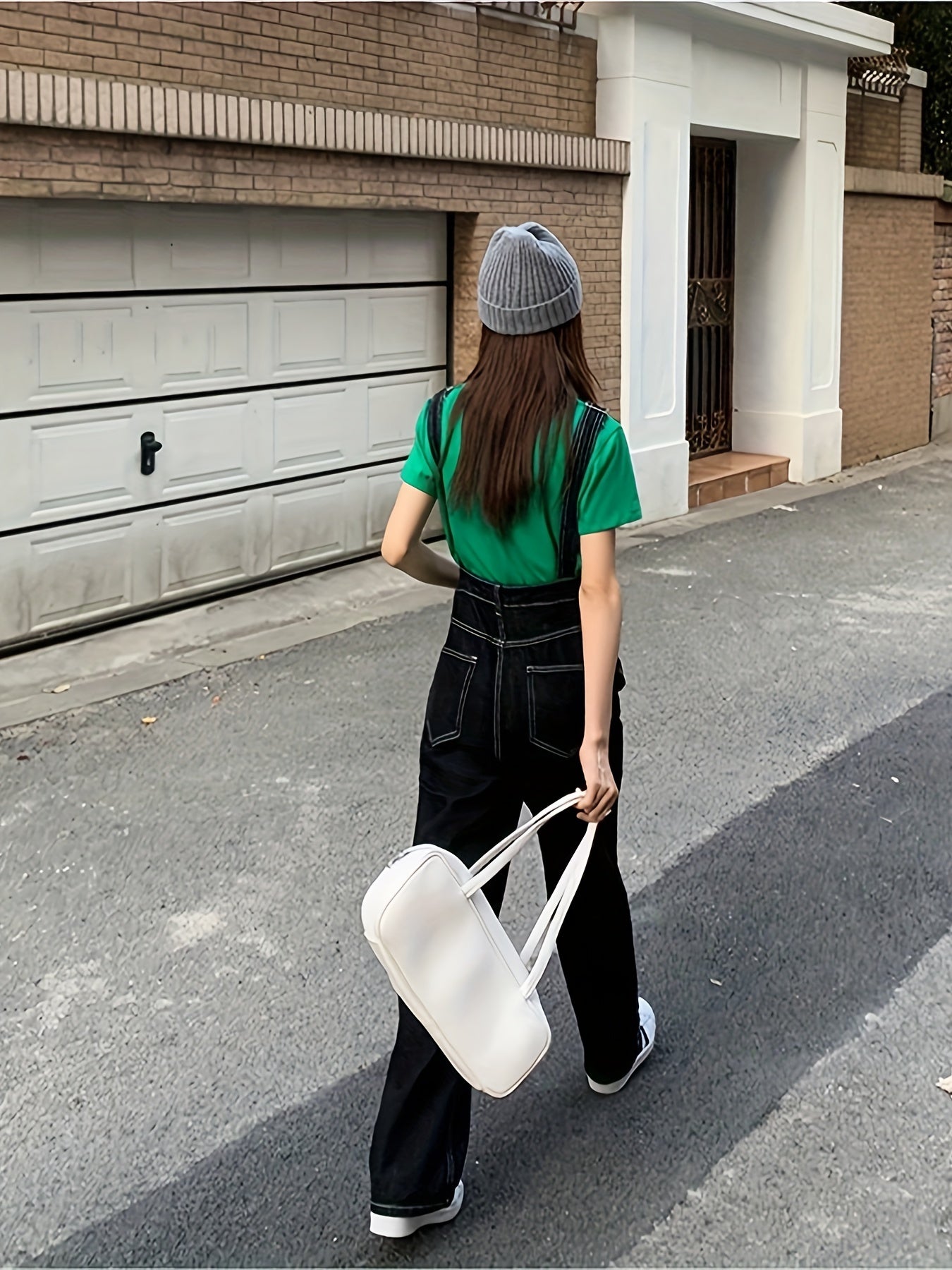 Ayollar uchun sozlanadigan kamarli denim kombinezonlar: tor kesim, bir rangli, cho'zilmaydigan mato, uzun uzunlik, yuvilgan dizayn, bahor/yaz/kuz uchun mukammal.