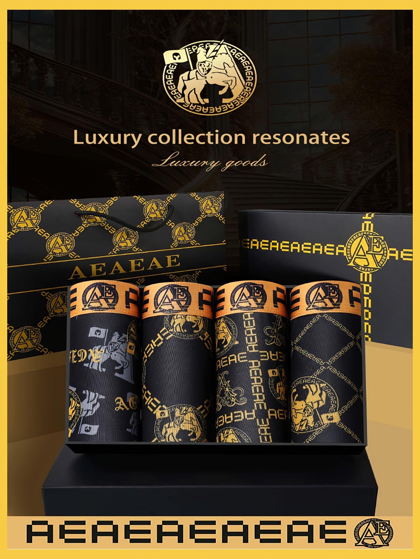 Men's Boxer Briefs Set of 4 Breathable Stretch Polyester for Sports and Daily Wear