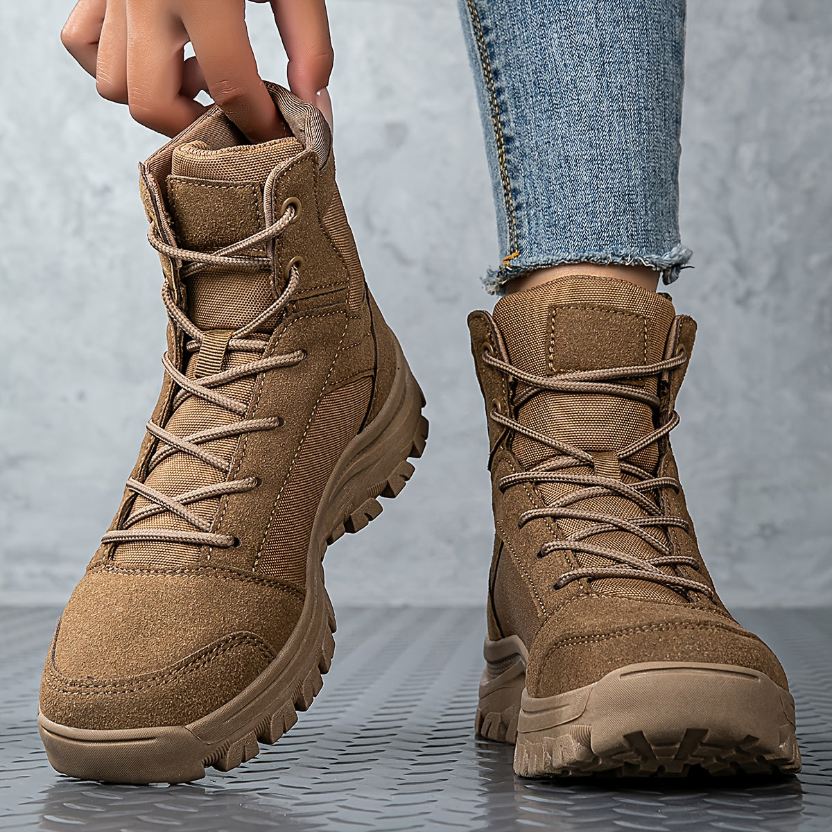 Women's Tactical Boots High-Top for Hiking Outdoor Training Breathable Lightweight