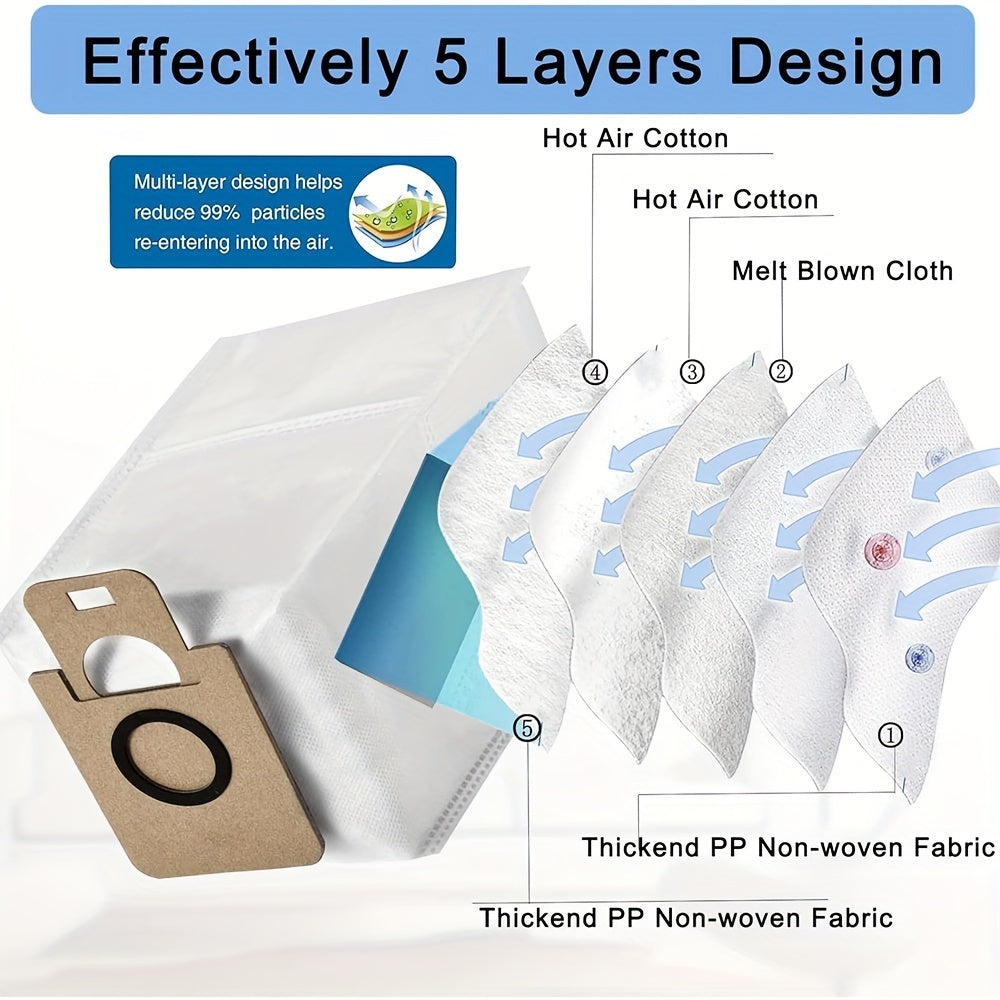 Set of 12 Replacement Dust Bags for Robot Vacuums Large 101oz Capacity Self-Emptying