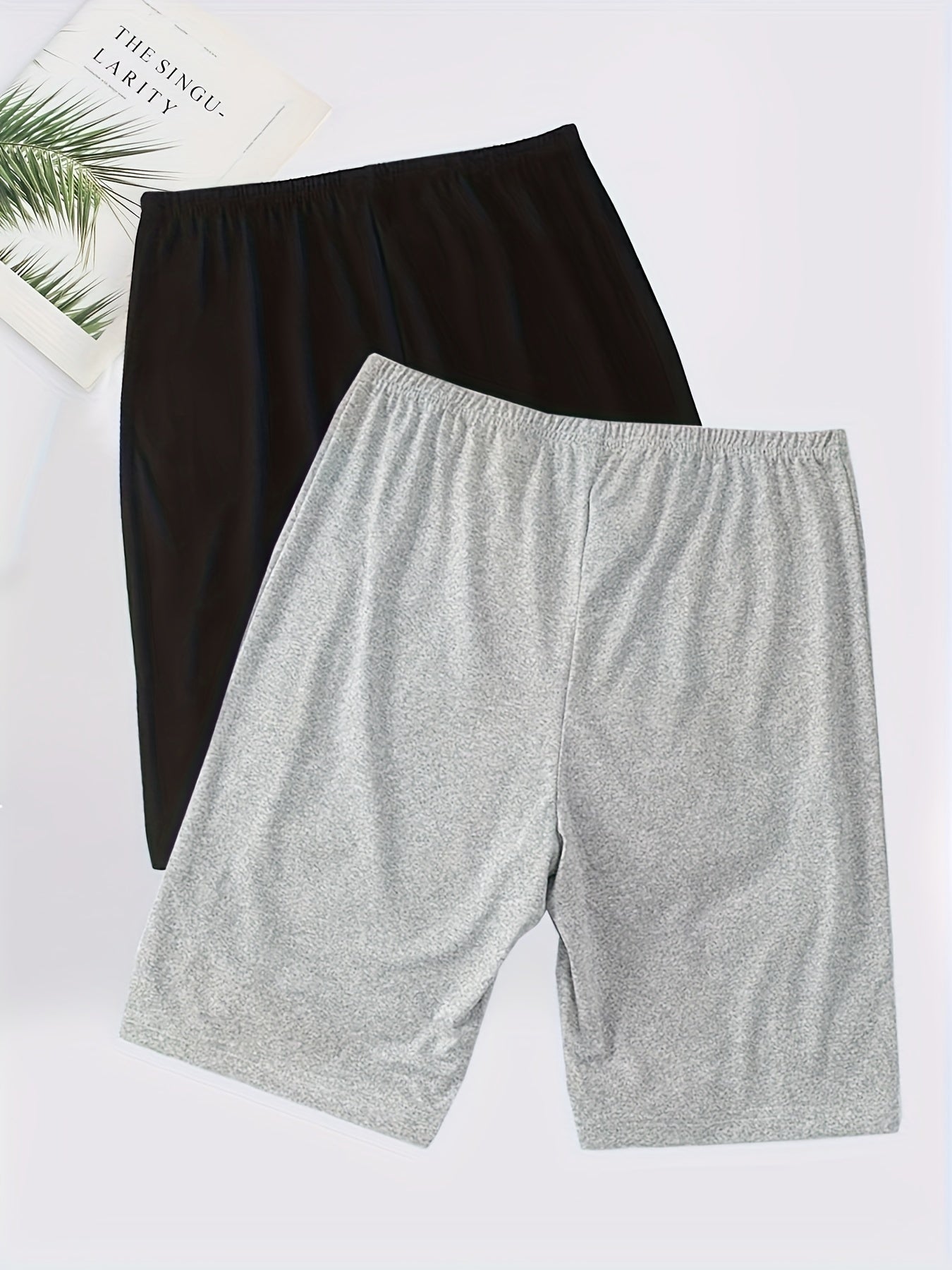 Women Plus Lounge Shorts Soft Elastic Waist Comfortable Home Wear