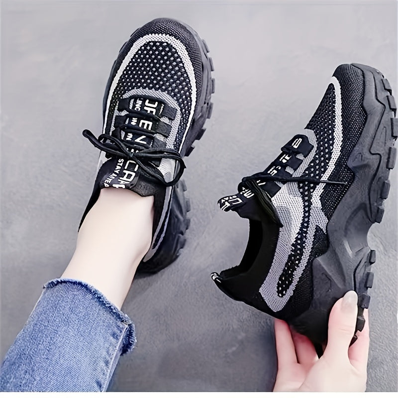 Women's Breathable Woven Sneakers Casual Low Top Outdoor Sport Shoes