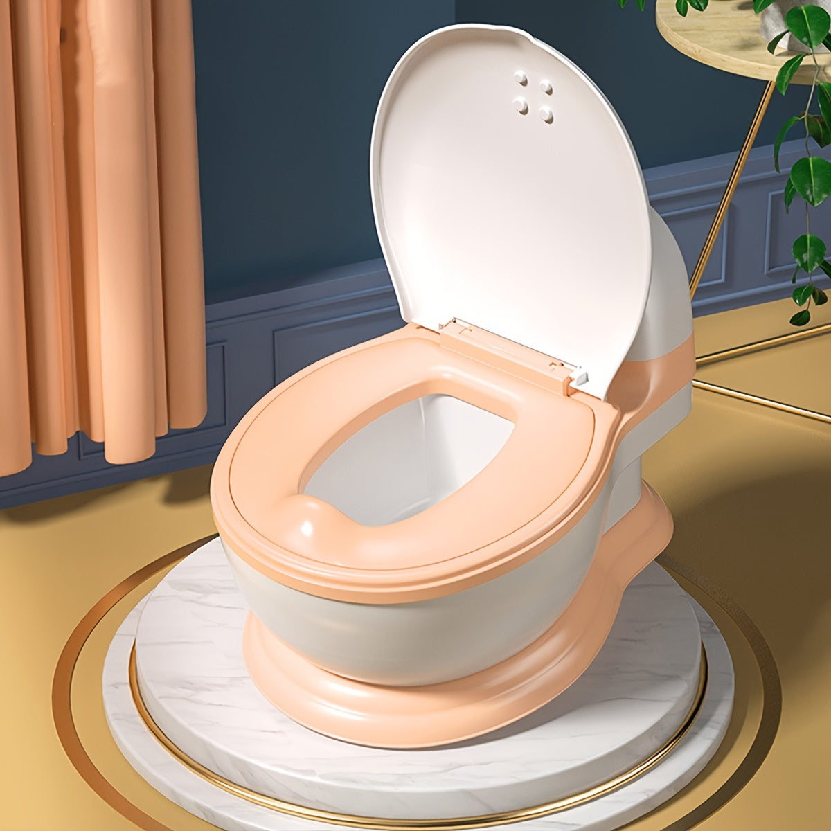 Little Bear Design Bolalar Tualet O'tirig'i - Mustahkam PP Materialidan Yasalgan - Qopqoq bilan O'qitish Tualet O'tirig'ini o'z ichiga oladi - 3-6 yoshdagi bolalar uchun mos - Oson tozalanadigan plastik dizayn - Tualetni o'rgatish uchun mukammal