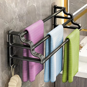 Triple Bar Wall Mount Towel Rack Bathroom Organizer Durable Steel