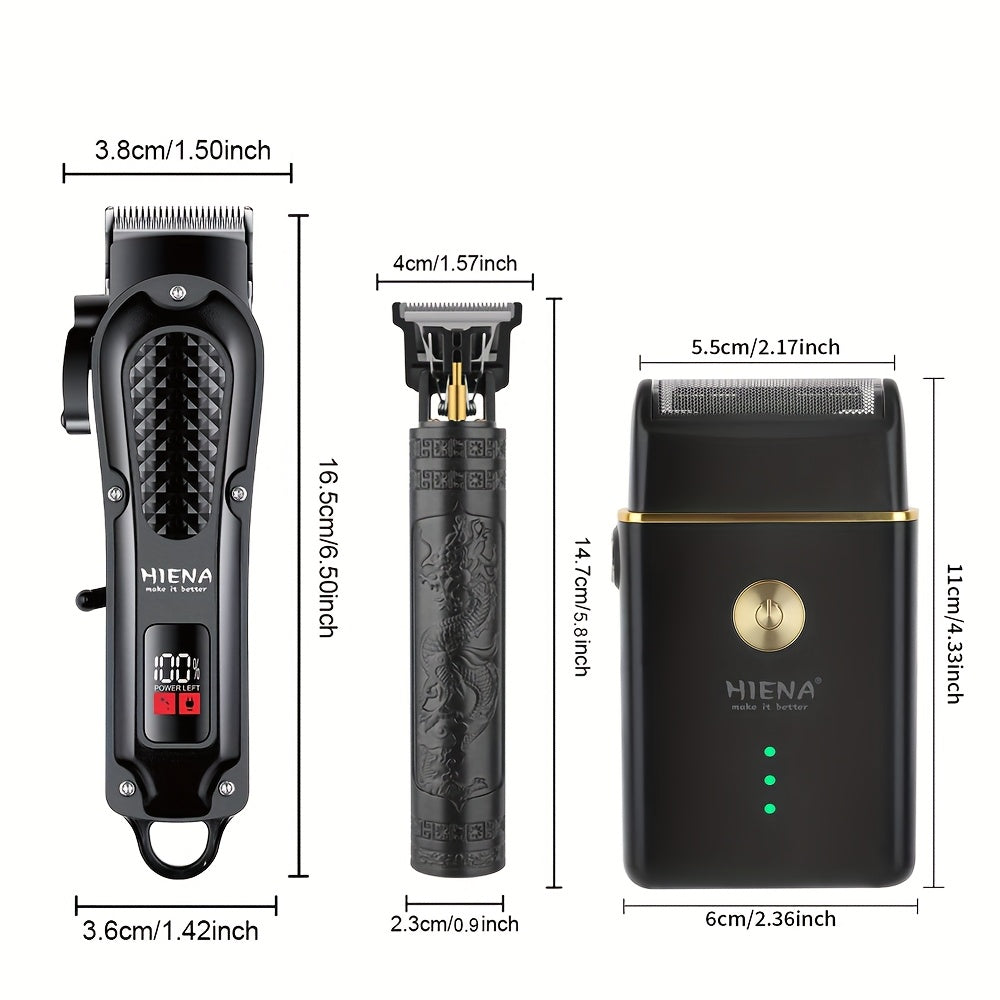 Набор для ухода за волосами и бородой с электробритвой, триммером T-образной лезвия, машинкой для стрижки волос