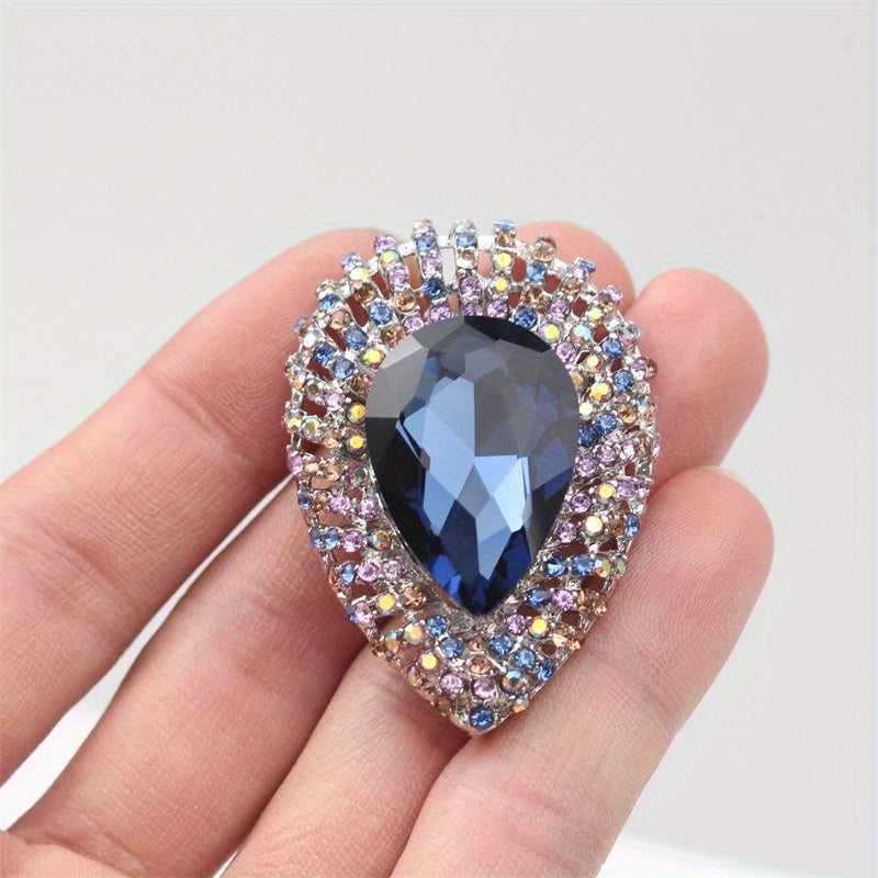 Women’s Teardrop Rhinestone Brooch Pin Enamel Jewelry Accessory