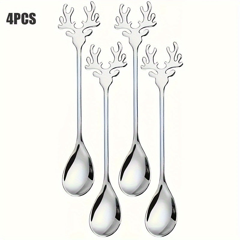 Stainless Steel Deer Head Coffee Spoon for Dessert and Coffee