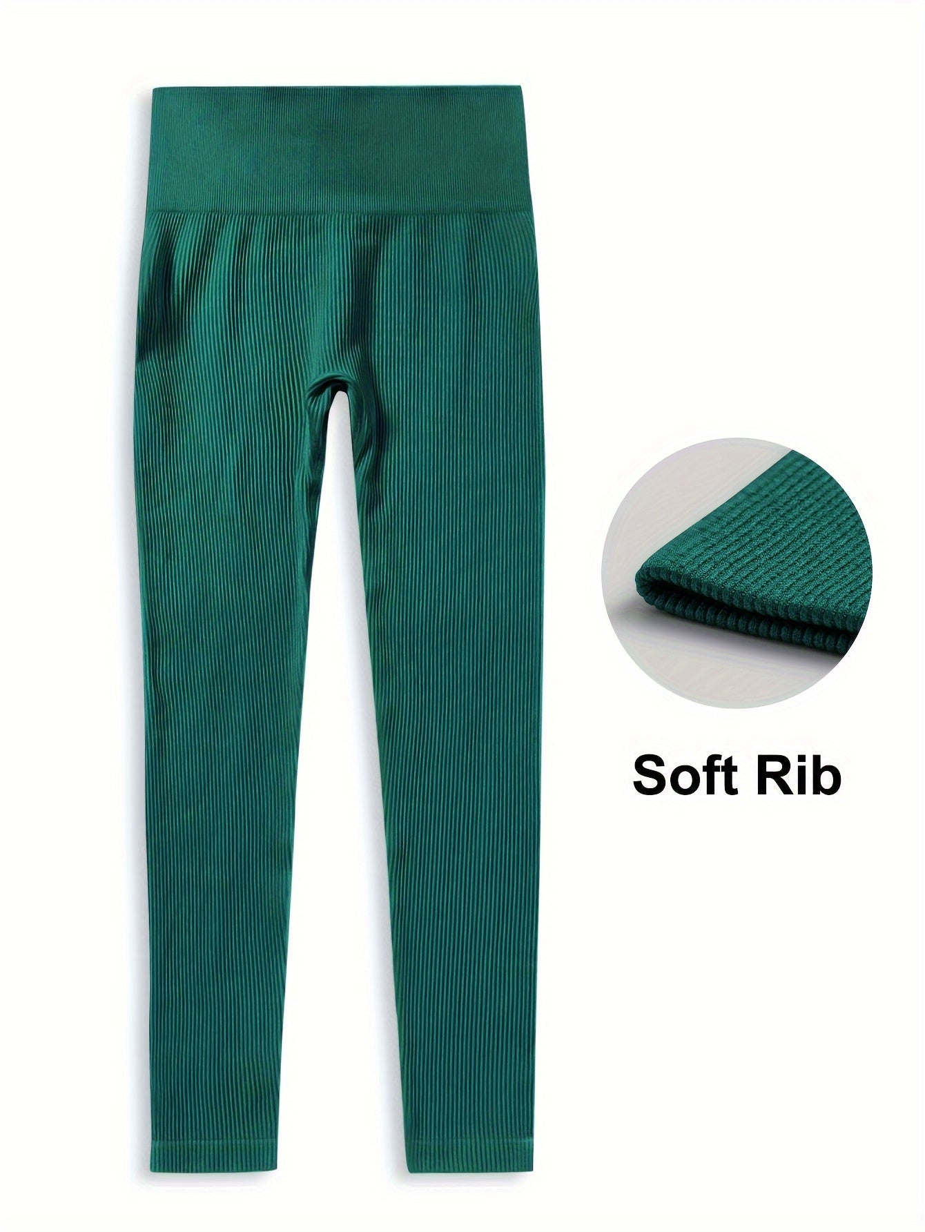 Women's Solid Color Wideband Waist Yoga Leggings Breathable Tummy Control High Stretch