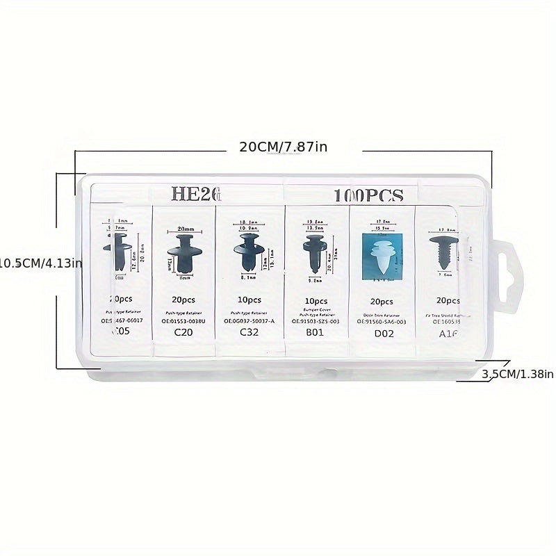 Universal Car Retainer Clips Kit Plastic Fasteners for Mud Flaps Door Panels
