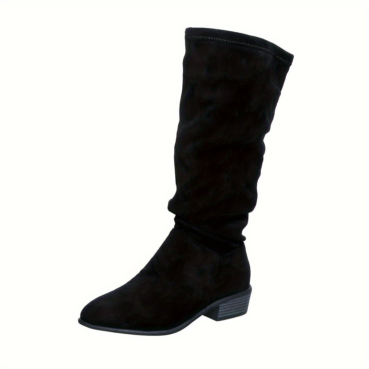 Women's Knee-High Boots Solid Color All-Season Fabric Flannel Lining