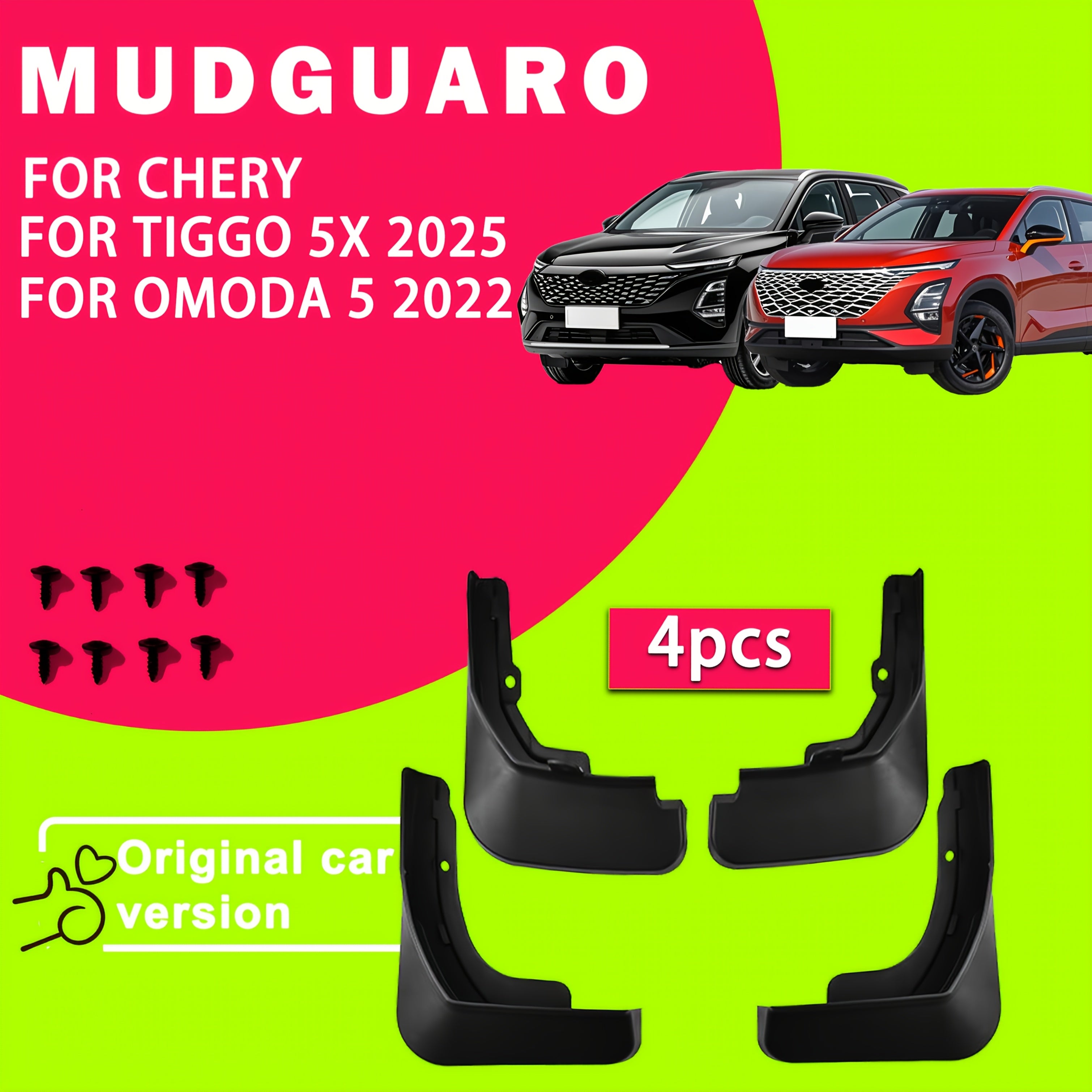 4Pcs Car Mud Flaps Set Durable Scratch Protection Front and Rear