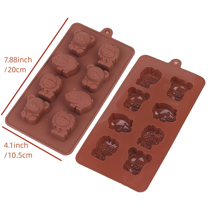 Animal Silicone Mold for Chocolates Soaps and Cakes Hippo Lion Bear Shapes