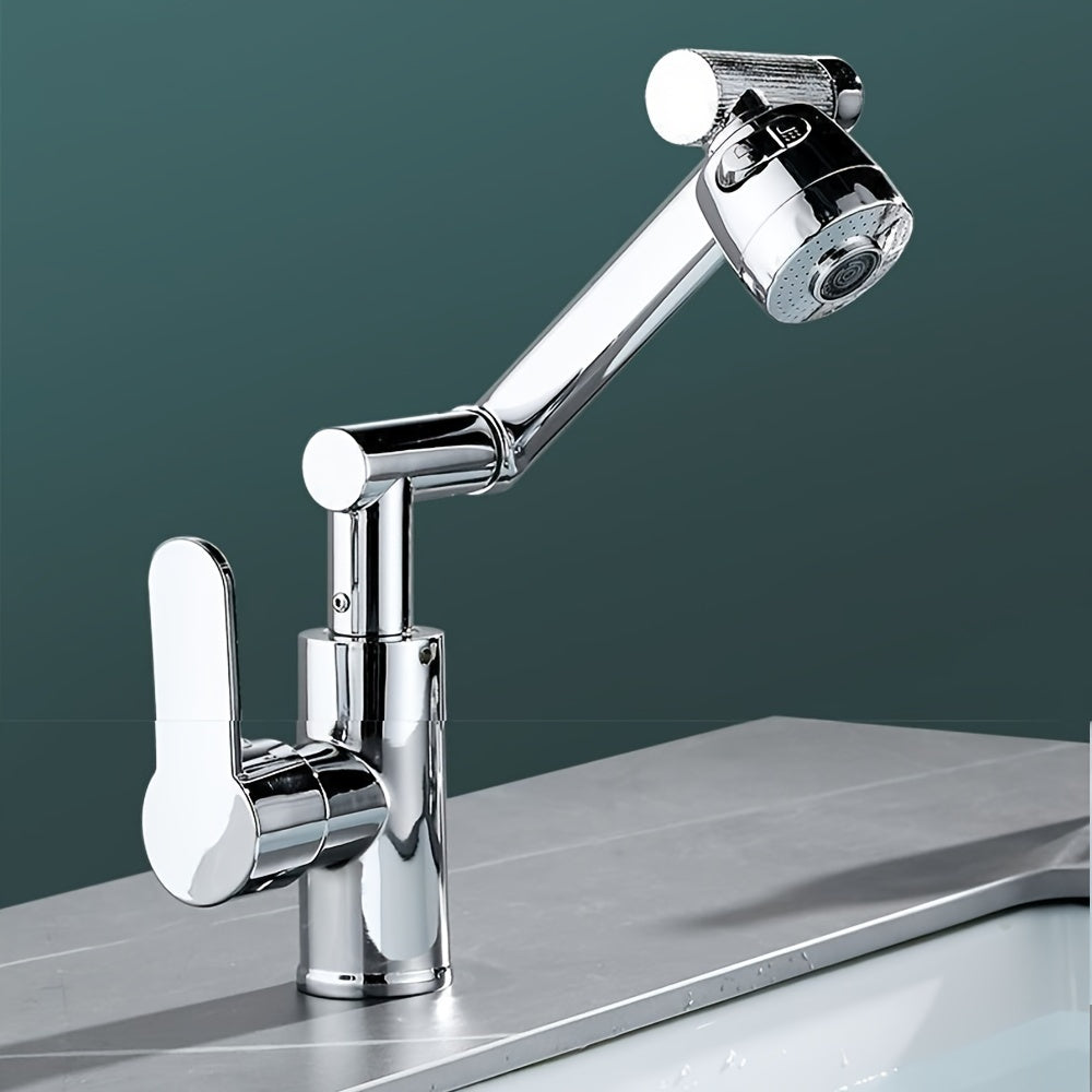 Modern Robotic Arm Kitchen Faucet with 360° Adjustable Spout Single Hole Deck Mount Water Diverter Eco-Friendly Finish