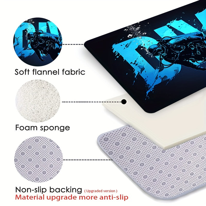 Flannel Anti-Fatigue Doormat Diver Absorbent Non-Slip Machine Washable Entryway Kitchen Living Room Bedroom