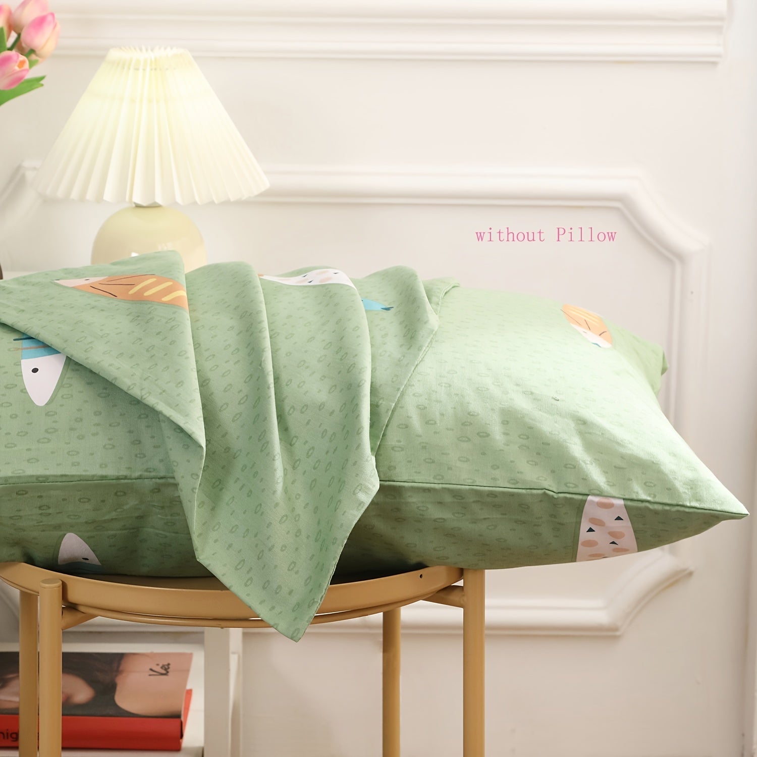 Set of 2 Cotton Pillowcases with Cartoon and Nature Designs, Breathable, Easy to Clean