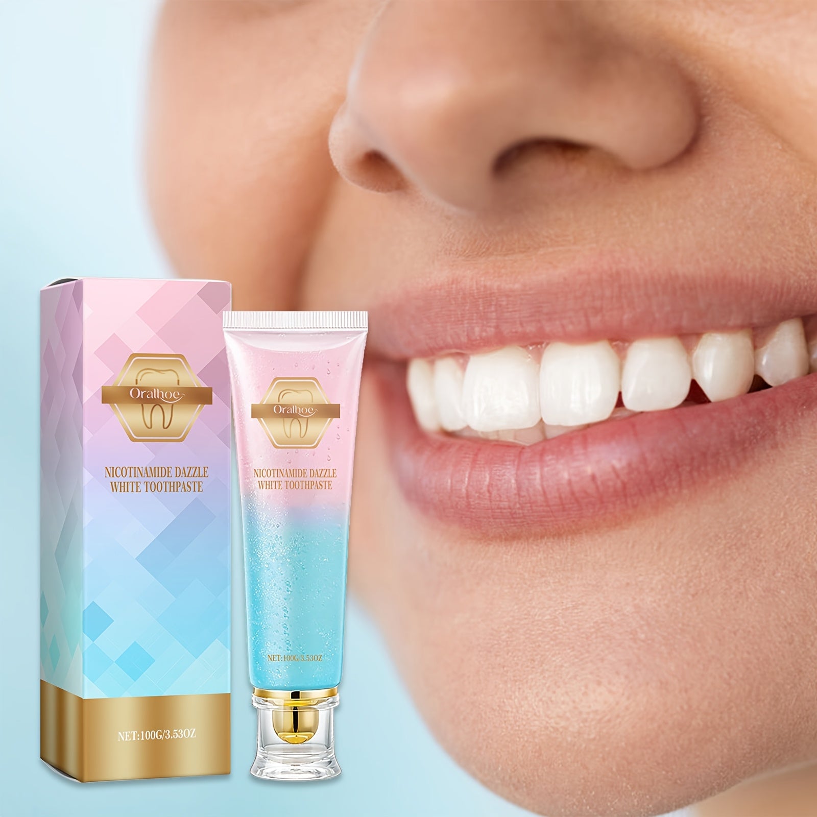 Whitening Toothpaste 100g Deep Clean Fresh Breath Peppermint Aloe